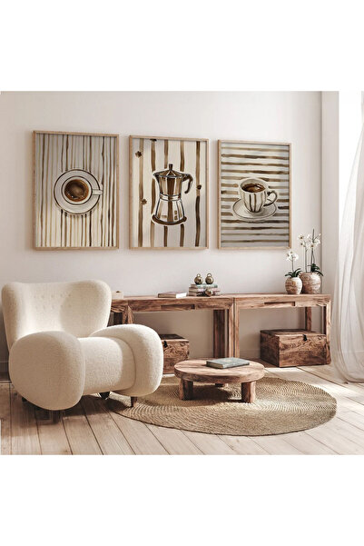 Dekorsiahome Set de 3 piese cu cadru din lemn pentru sufragerie, hol, bucătăr...