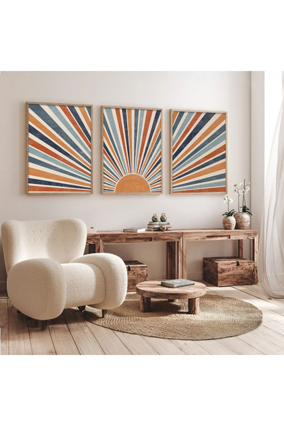 Dekorsiahome Set de 3 piese cu cadru din lemn pentru sufragerie, hol, bucătăr...