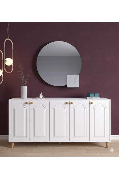 FUHO Maria Bohem Konsol Beyaz Mdf Kapak