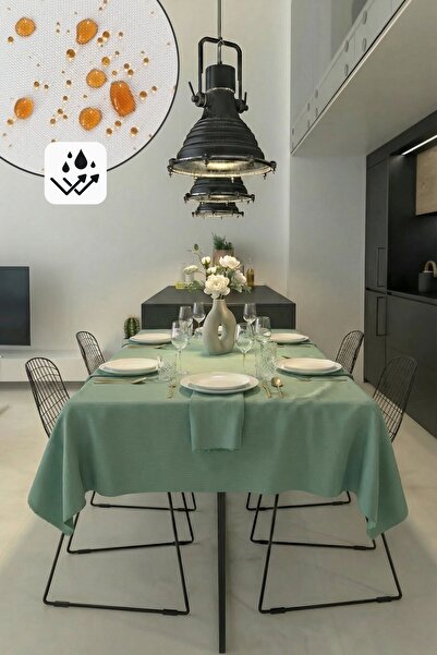 cotton maison Dertsiz Panama Linen Premium Tablecloth - Water and Stain Repel...