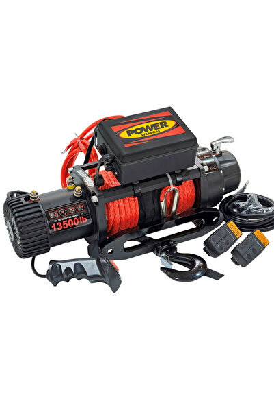 Power Winch Power Vinc 13500LB ( 6 TON ) Sentetik Halat ( Kırmızı )