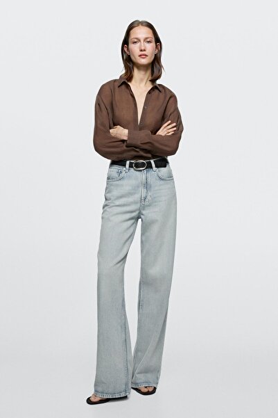 Massimo Dutti Yüksek bel geniş paça jean