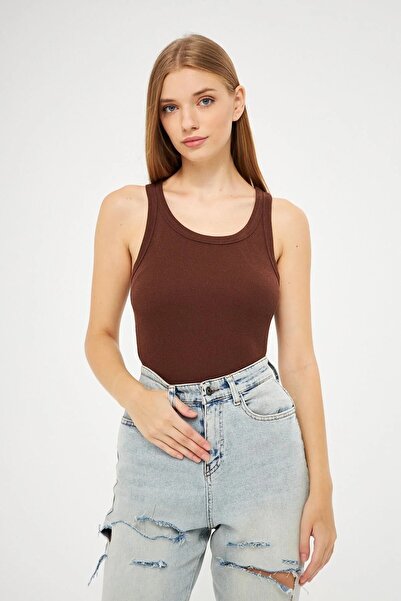 BARLİZ Women's Stretchy Ribbed No-Show Undershirt