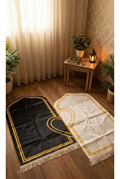 BUGİ HOME COLLECTİON طقم هدايا للعروس والعريس مع سجادة صلاة على شكل قلب