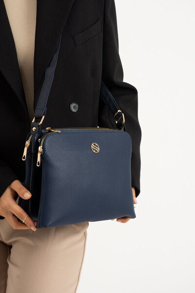 Sanmorris حقيبة كتف نسائية ذات حزام متقاطع قابل للتعديل، تحتوي على 4 أقسام وس...