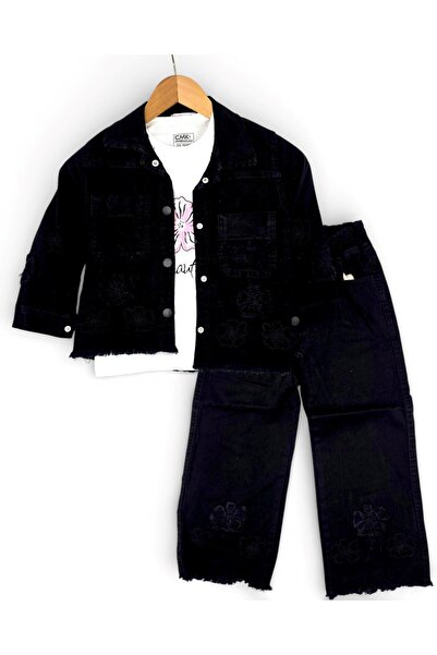 voyyo kids baby Pantaloni din in cu motive florale pentru fete cu vârste într...