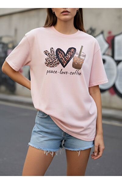 ship master Tricou de damă din bumbac cu imprimeu cafea, roz deschis, tricou ...