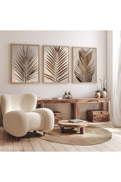 Dekorsiahome Set de 3 piese cu cadru din lemn pentru sufragerie, hol, bucătăr...