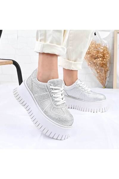 Tmall Women's casual shoes, casual shoes, Platform, -leather, P1300, White