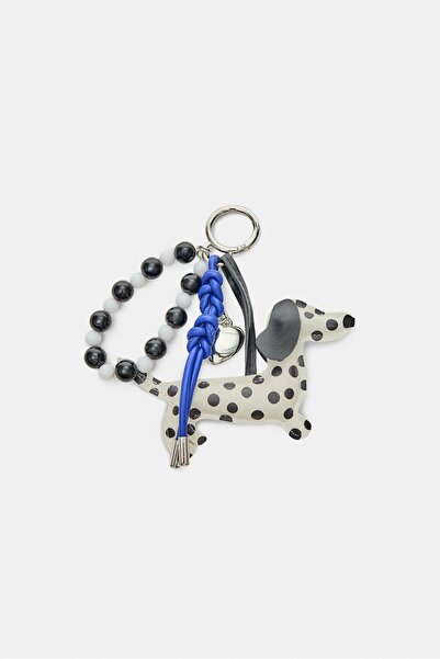 Stradivarius Polka dot dog charm keyring