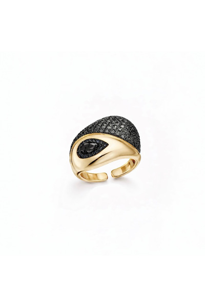 neslyaccessories Zircon black adjustable ring