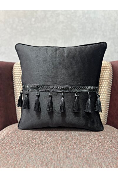 Fabricland Catifea moale importată neagră cu ciucuri 43X43