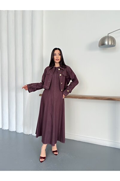 Ekim Store Likralı Kot Jile Elbise Ceket Takım Tesettür