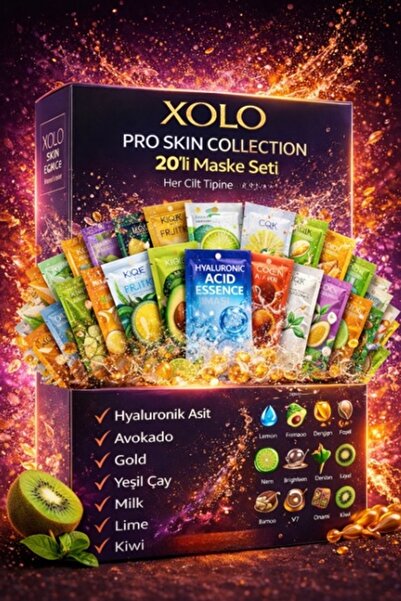 xolo 20’li Kağıt Yüz Maskesi Seti Cilt Bakım Kutusu 20*30ML