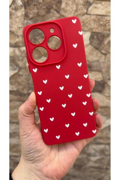 Vip Case Tecno Spark 10 Pro Compatible Mini White Heart Patterned Silicone Sh...