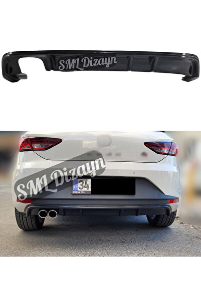 SML Dizayn Seat Leon MK3 FR Uyumlu 2013-2016 Arka Tampon Difüzör Parlak Siyah...