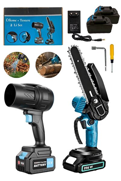 MOONSHOP Hava üfleme ve Şarjlı Testere Makinesi Seti Batarya Hızlı Şarj Cihazı