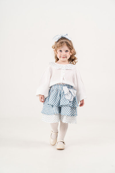 JNF kids Baby Girl & Child Polka Dot Gingham Patterned Stylish Set with Buckl...