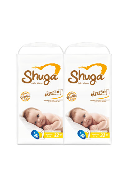 Shuga Baby Diaper 1 Numara 32 Adet 2'li Ekonomik Paket