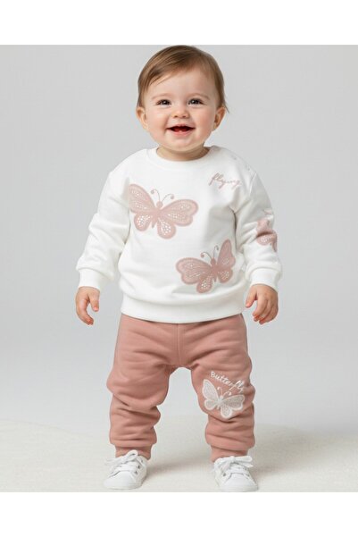 Ege Bebek Baby Girl Seasonal Butterfly Printed 6-9-12-18-24 Months 2 Thread 1...