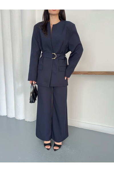 Ekim Store Beli Belted Blazer Jacket Trousers Set