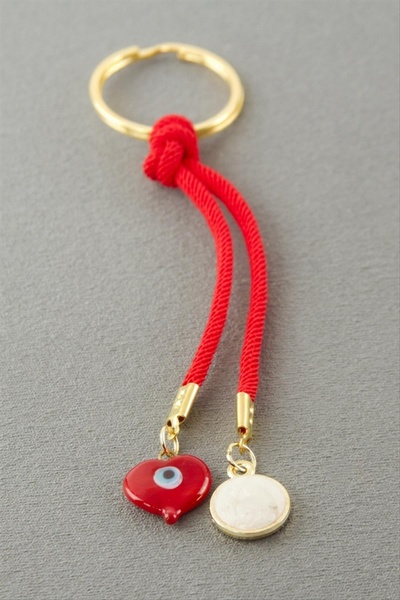 ZERO LAND Storozal Round Glass String Keychain (141113) - Red