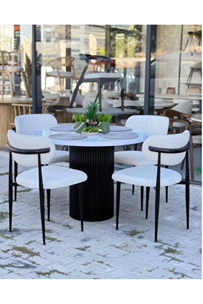 Has Grup Masa Sandalye Bohem Metal Model Masa Takımı Bella 4 Kişilik