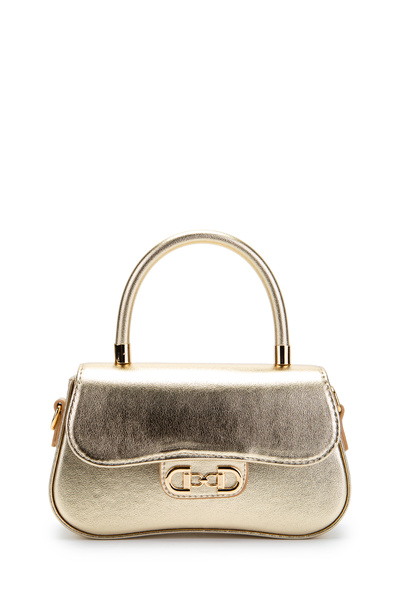 minebag Clamshell Baguette Adel Crossbody Women's Bag Gold