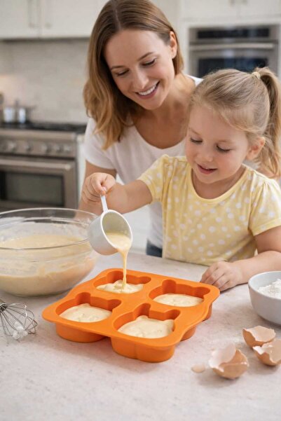 CKM silikon قالب سيليكون للكيك والشوكولاتة بأربعة أقسام - تصميم حيواني لطيف