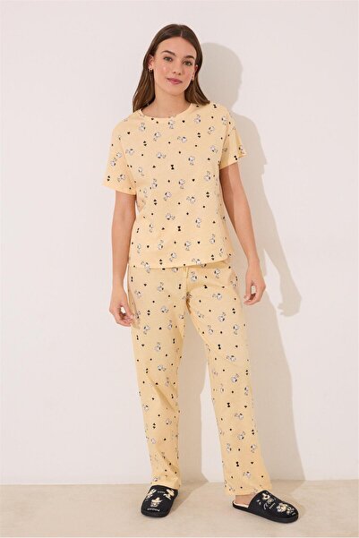Perspective Women Secret Yellow Snoopy Printed Pajama Set