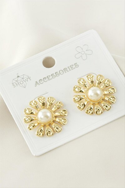 ZERO LAND أقراط معدنية من STOROZAL طراز Papatya (140838) - أصفر