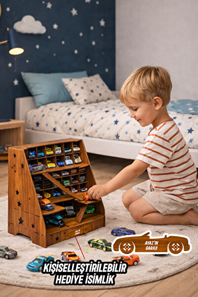 kutuTR Oyuncak Araba Sergileme Rafı – MDF Dekoratif Depolama Ünitesi – Çocuk ...