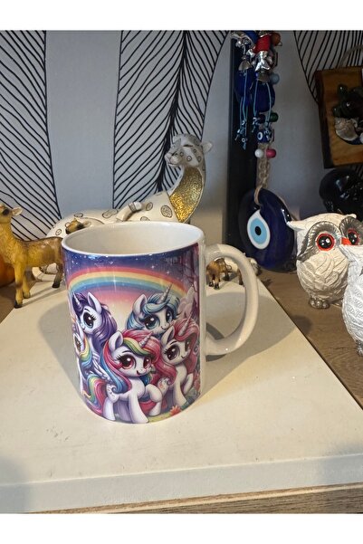 Atak Hediyelik Porcelain Unicorn Rainbow Pattern Mug 300 ml