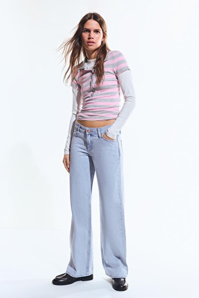 Bershka straight fit düşük bel jean