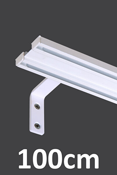 İzen Beyaz 100cm İki Kanallı Metal Rustik (53mm) L Duvar Montaj Ayaklı (19mm)...