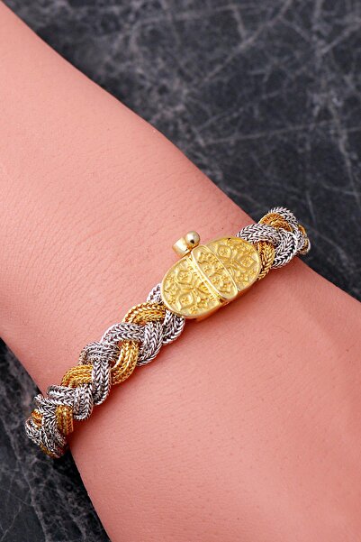 Sümer Telkari Midyat Hasır Örgü Anadolu Motifli Altın Yaldızlı 925 Ayar Gümüş...