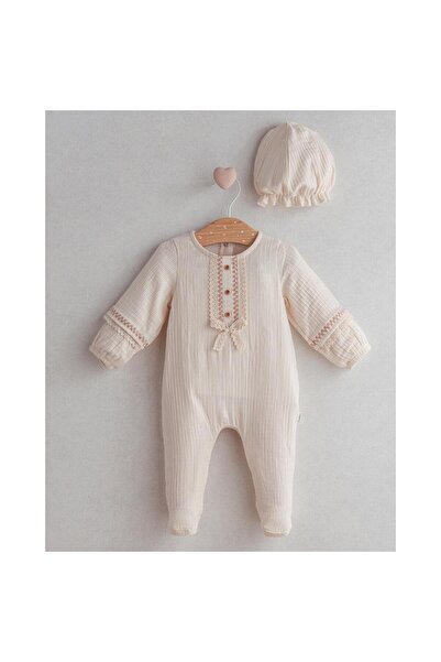 Tongs Girl's Muslin Jumpsuit Ecru