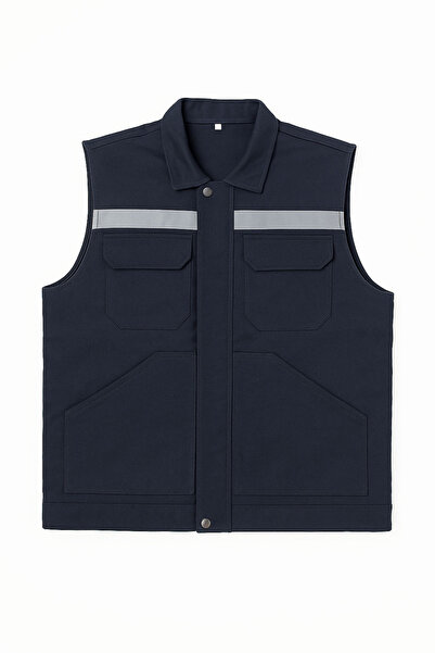 Çamdalı İş Elbiseleri 7X7 Gabardine Fleece Vest with 4 Pockets and Reflectors