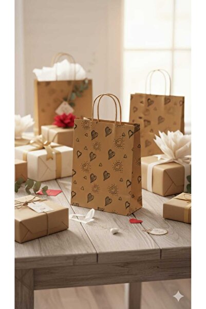 HDF PAZARLAMA ΤΣΑΝΤΑ ΚΡΑΦΤ ΜΕ ΣΧΕΔΙΟ ΜΑΥΡΗΣ ΚΑΡΔΙΑΣ 25 ΤΕΜΑΧΙΑ 15*8*24 ΤΣΑΝΤΑ...