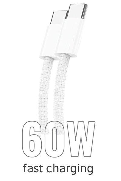 Zalifra Type-C to Type-C iPhone Samsung Huawei vb. Uyumlu 60W 1M Örgü Hızlı Ş...