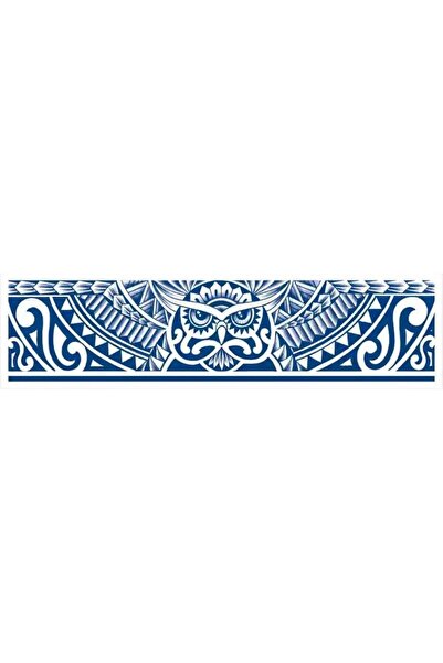 Attach GZBH-003 YARI KALICI ETNİK BAYKUŞ DESEN ŞERİT DÖVME-TATTO