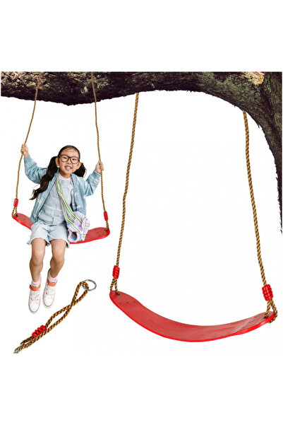 Ikonka Leagan clasic de gradina pentru copii red, cu franghii impletite regla...