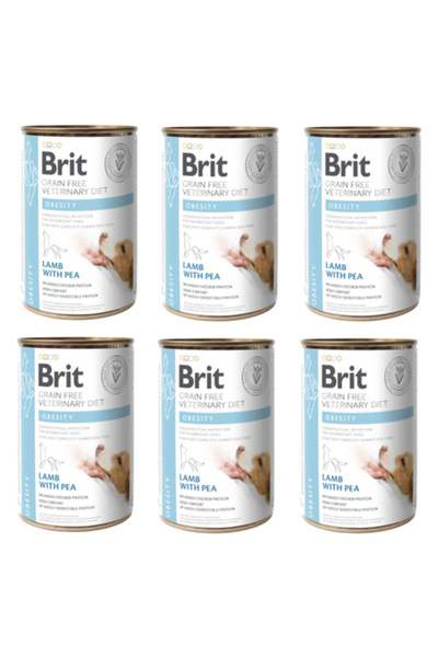 Brit Grain Free Vet Diets Dog Lamb & Peas - wet dog food - 6x400 g