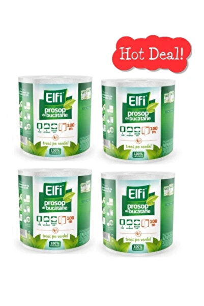Elfi Promo Pack 4 X Kitchen Towel 2 Layers 100m
