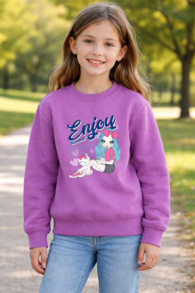 ADABEBEK Premium Παιδικό Φούτερ με Στάμπα  "Απολαύστε αυτή τη στιγμή " 27021