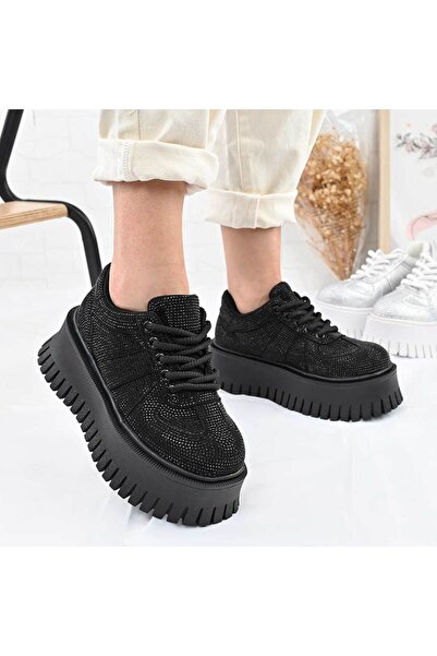 Tmall Дамски ежедневни обувки, Платформа, - кожа, P1300, Черни