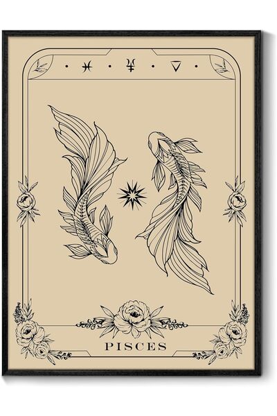 Other Pisces Tarot Canvas Print - Gothic Style Witch Dark Academy - Black Woo...