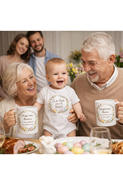 OEM Set Cadou de Paște pentru Bunici – Body Bebeluș + Căni, TIPO-ART