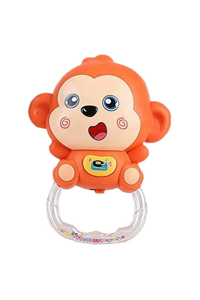 LITTLE ANGEL -Baby Musical Rattle Monkey Toy for Infants Early Learning - Brown