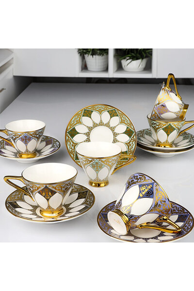 Kosova Türk Kahve Fincanı Craig Mix 6 Kişilik 12 Parça